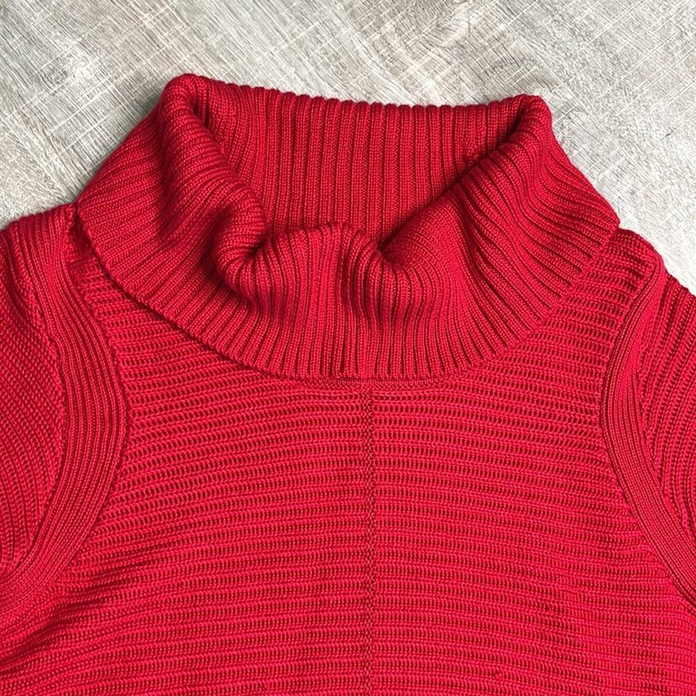 CALVIN KLEIN Red Cableknit Turtleneck Sweater Women’s Size 1X - Picture 3 of 6